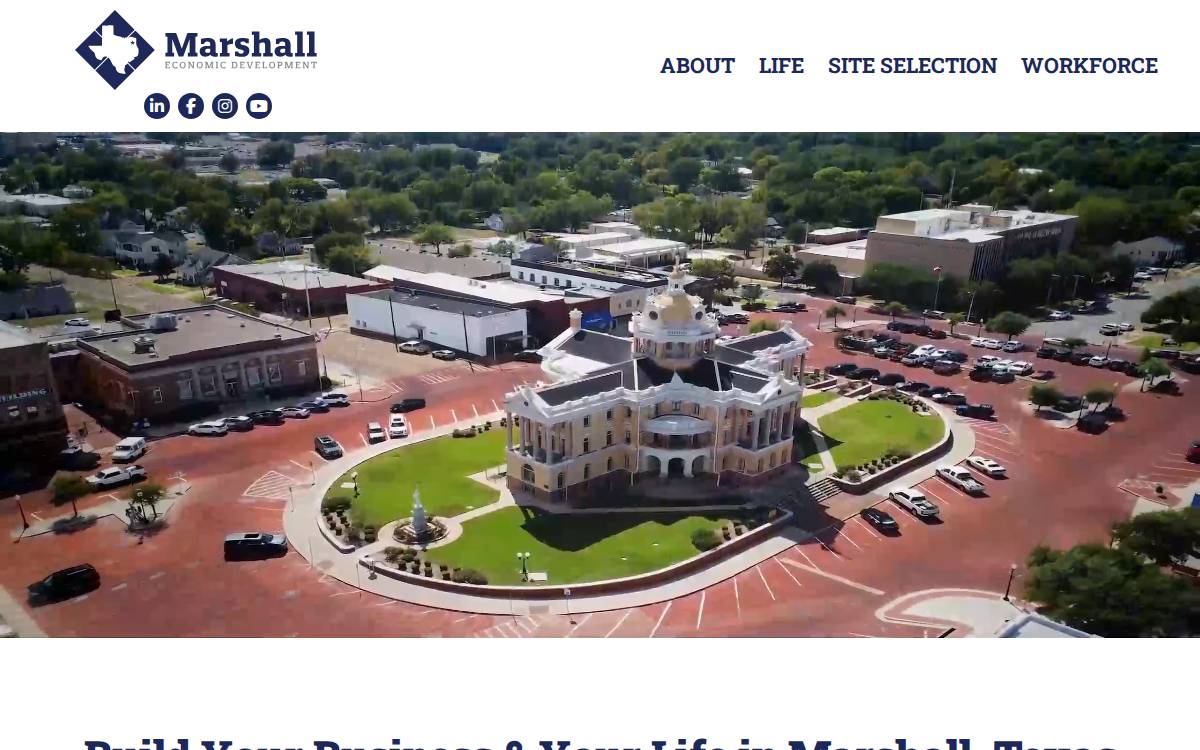 Marshall Economic Development Corporation website preview