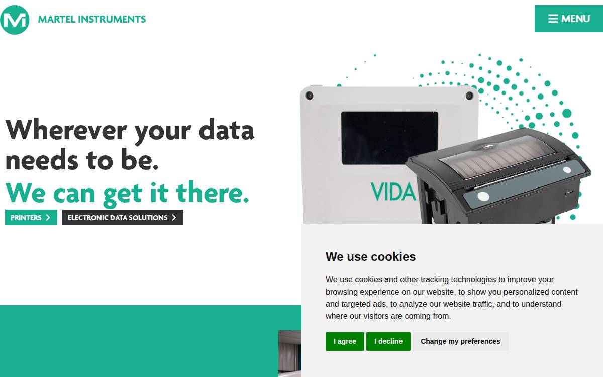 Martel Instruments website preview