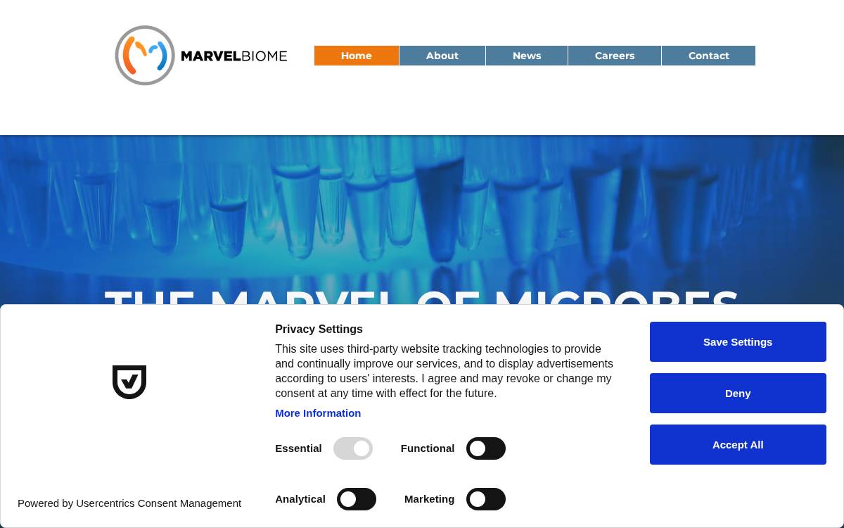 MarvelBiome website preview