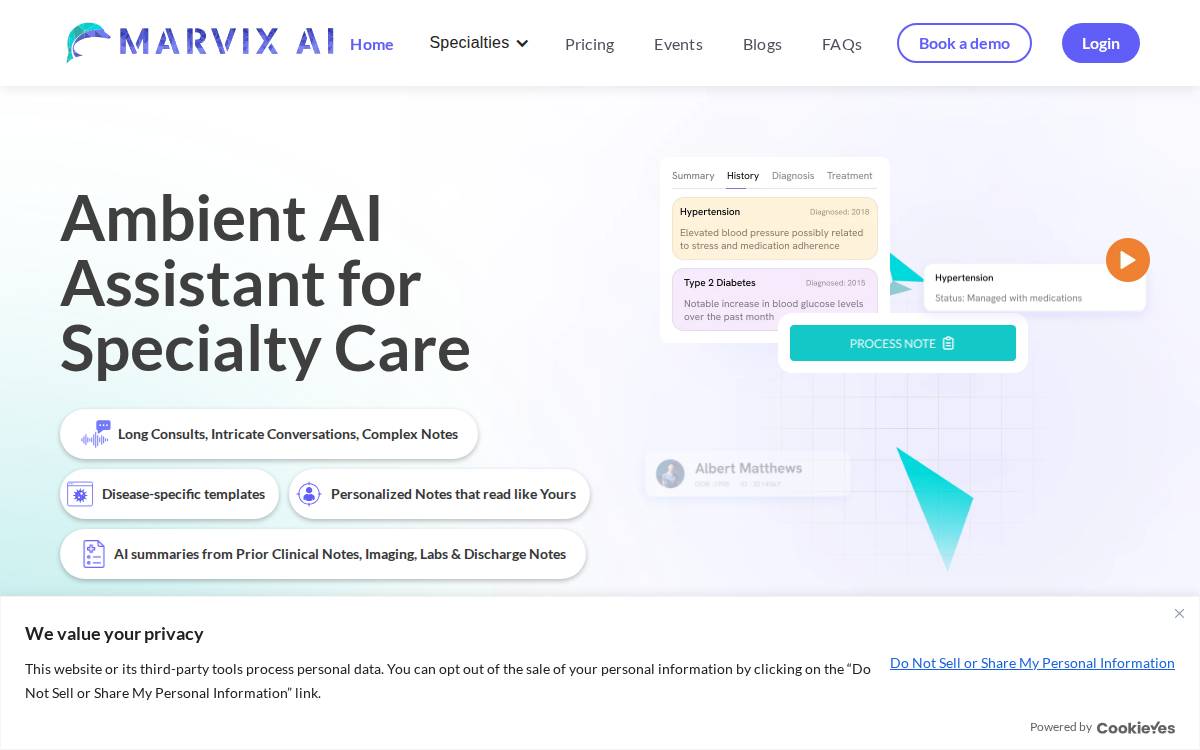 Marvix AI website preview