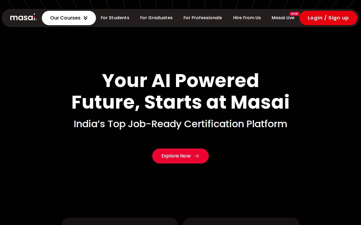 Masai School website preview