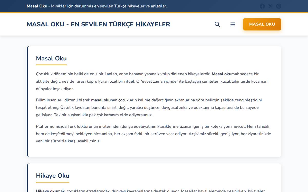 Masal Oku website preview