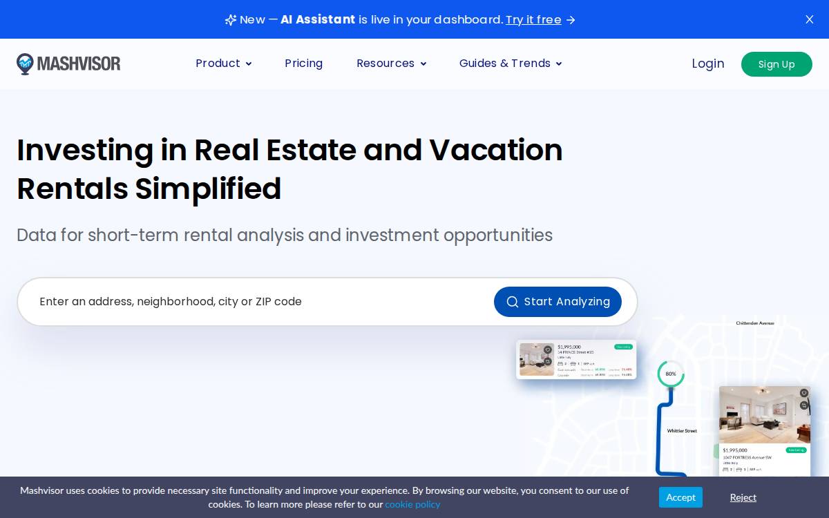 Mashvisor website preview