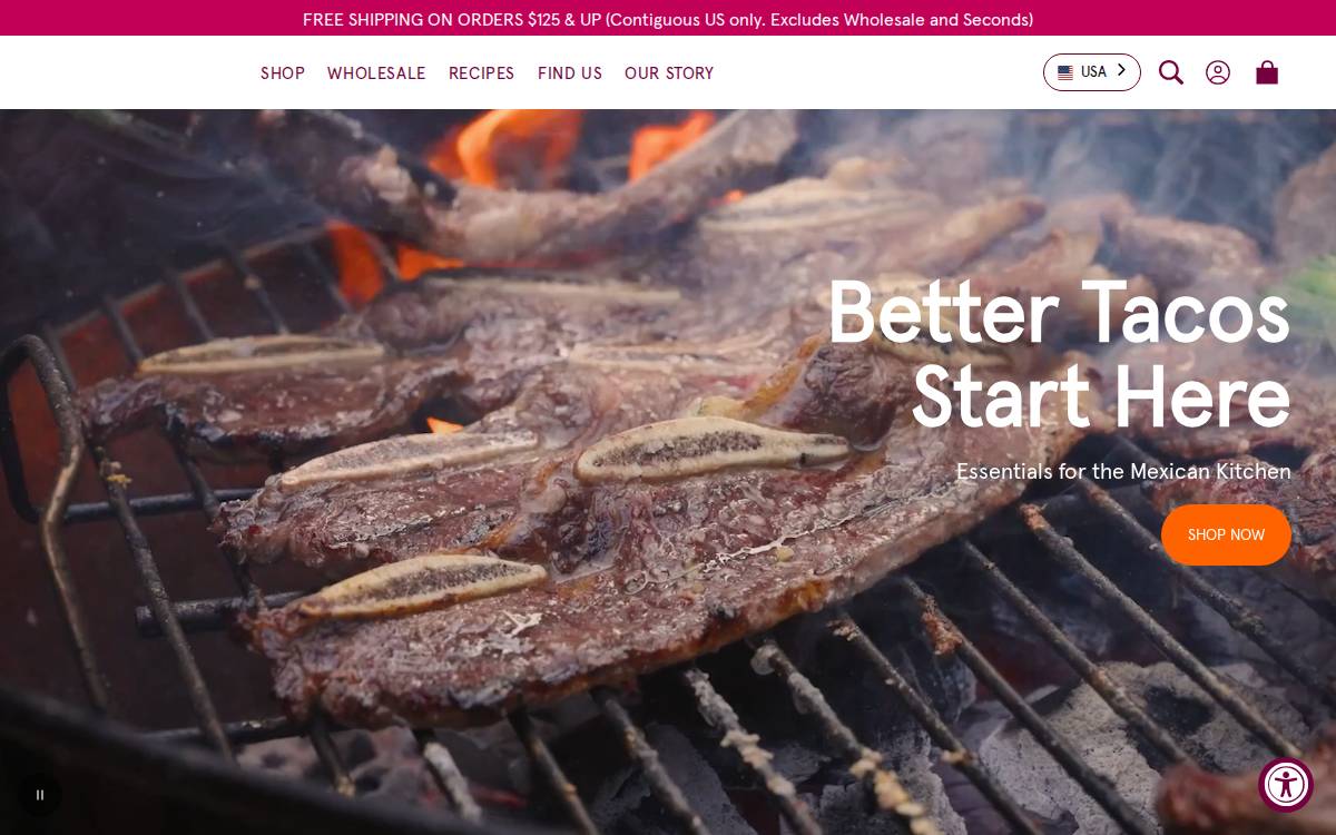 Masienda website preview