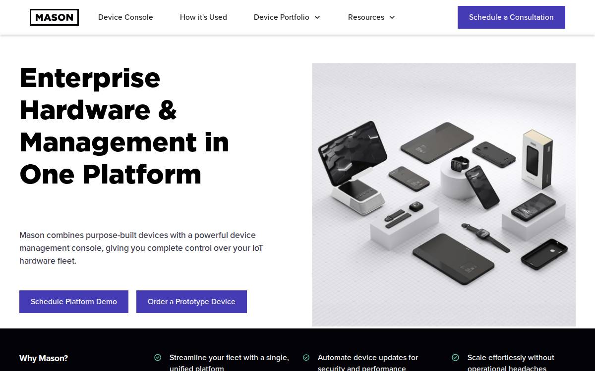 Mason website preview