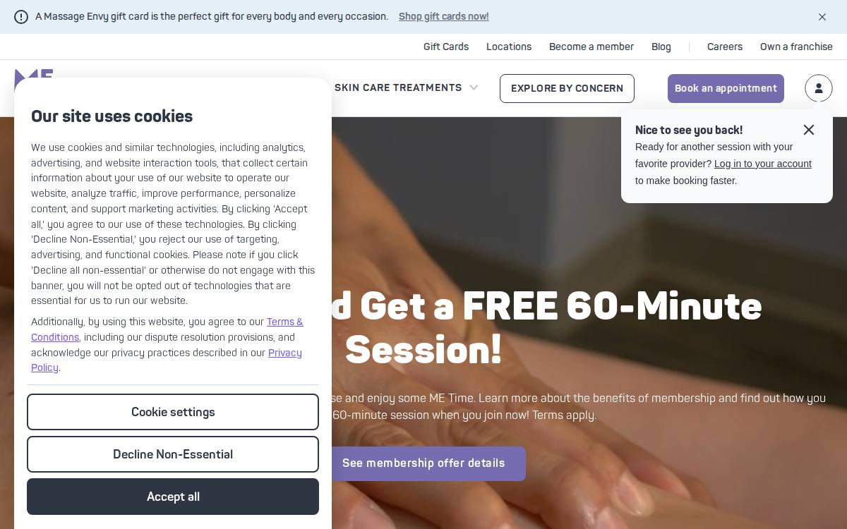 Massage Envy website preview