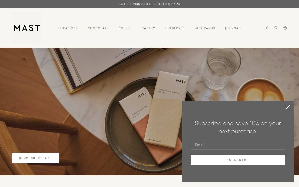 Mast website preview