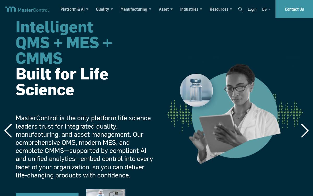 Mastercontrol website preview