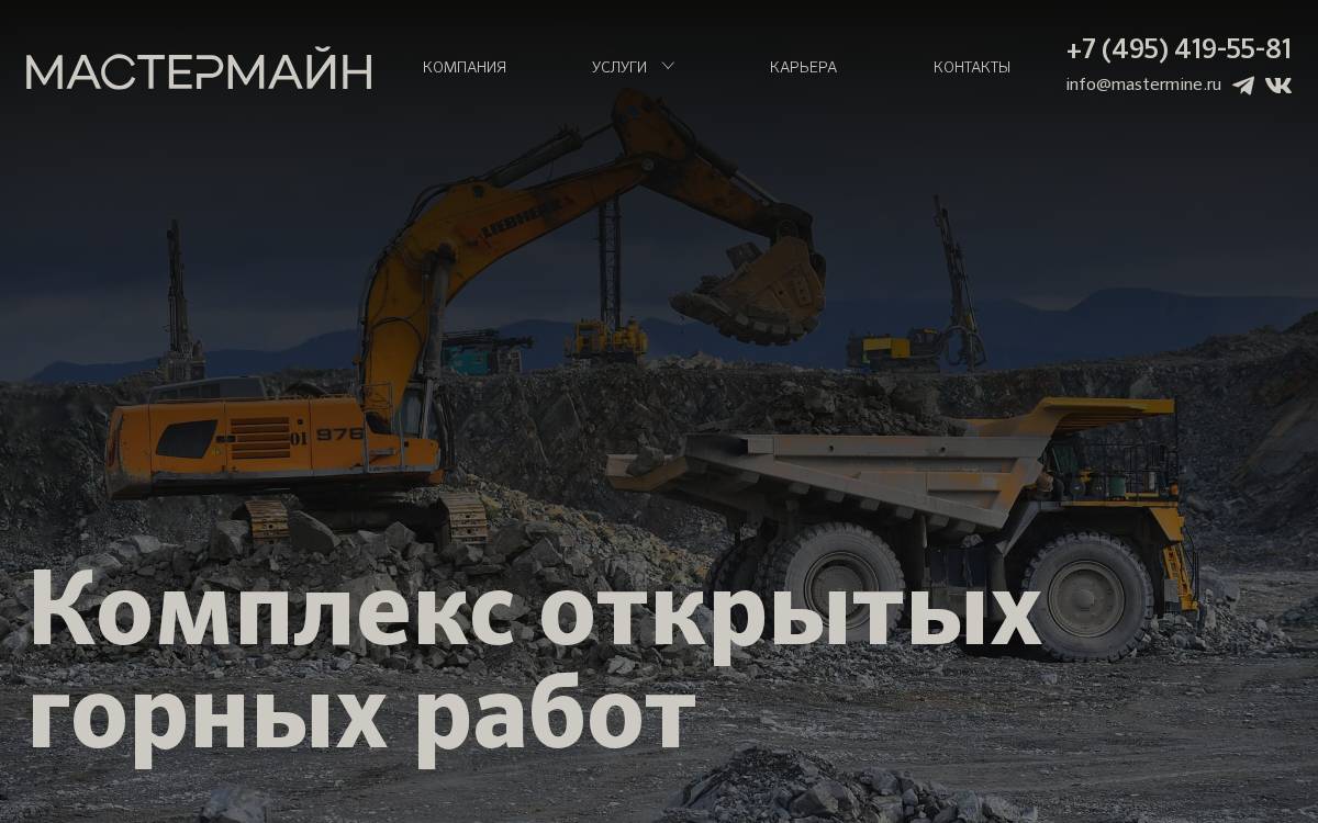 Mastermine website preview