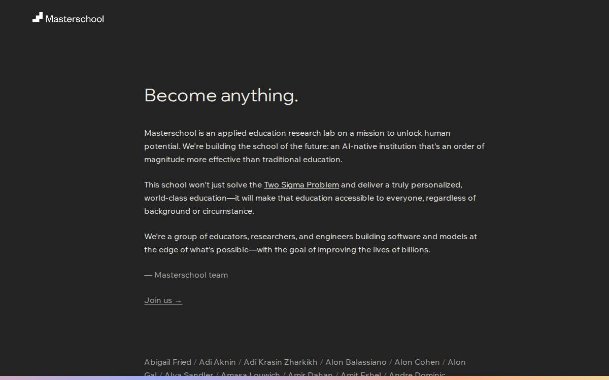 Masterschool website preview
