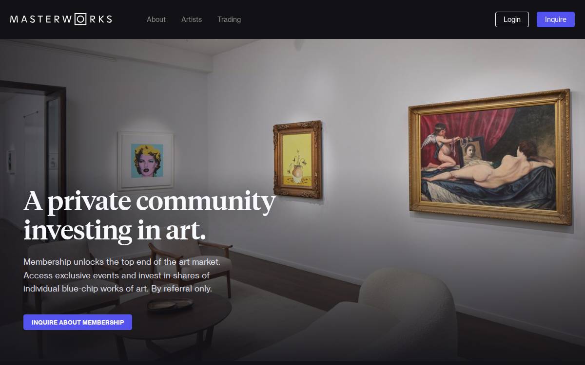 Masterworks website preview