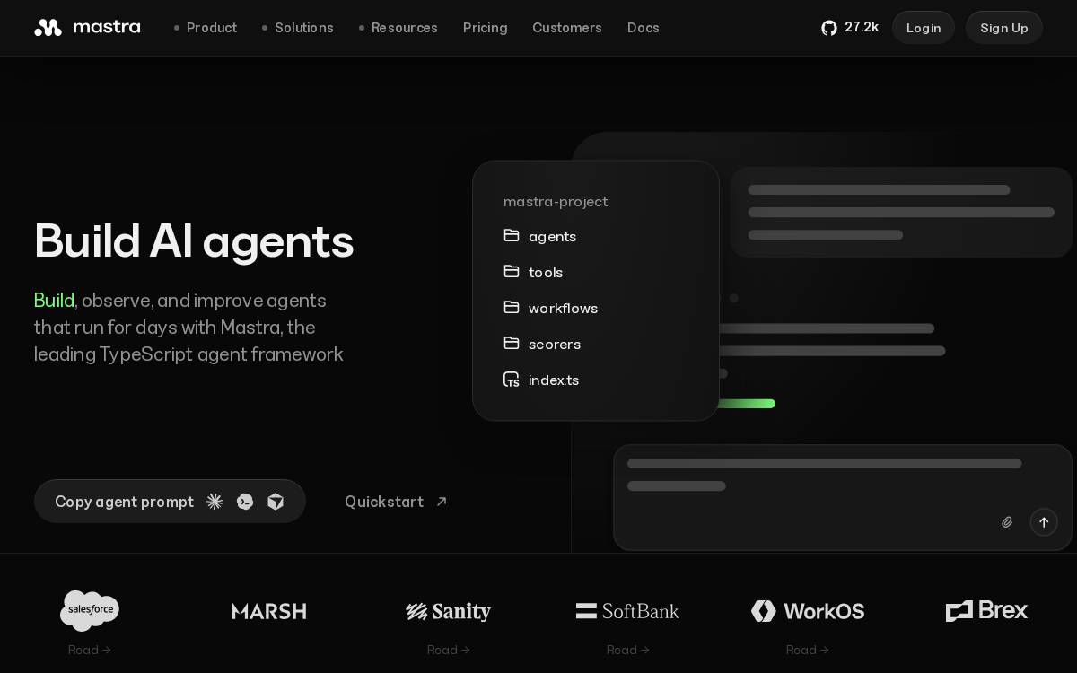 Mastra website preview