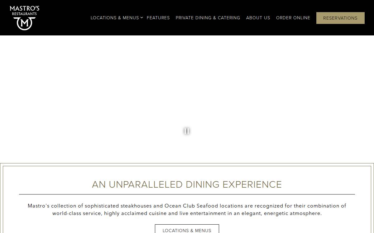 Mastro's Restaurants website preview