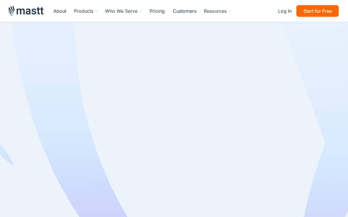 Mastt website preview