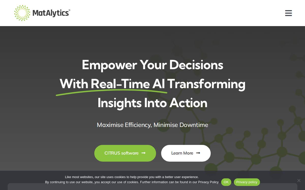 MatAlytics website preview