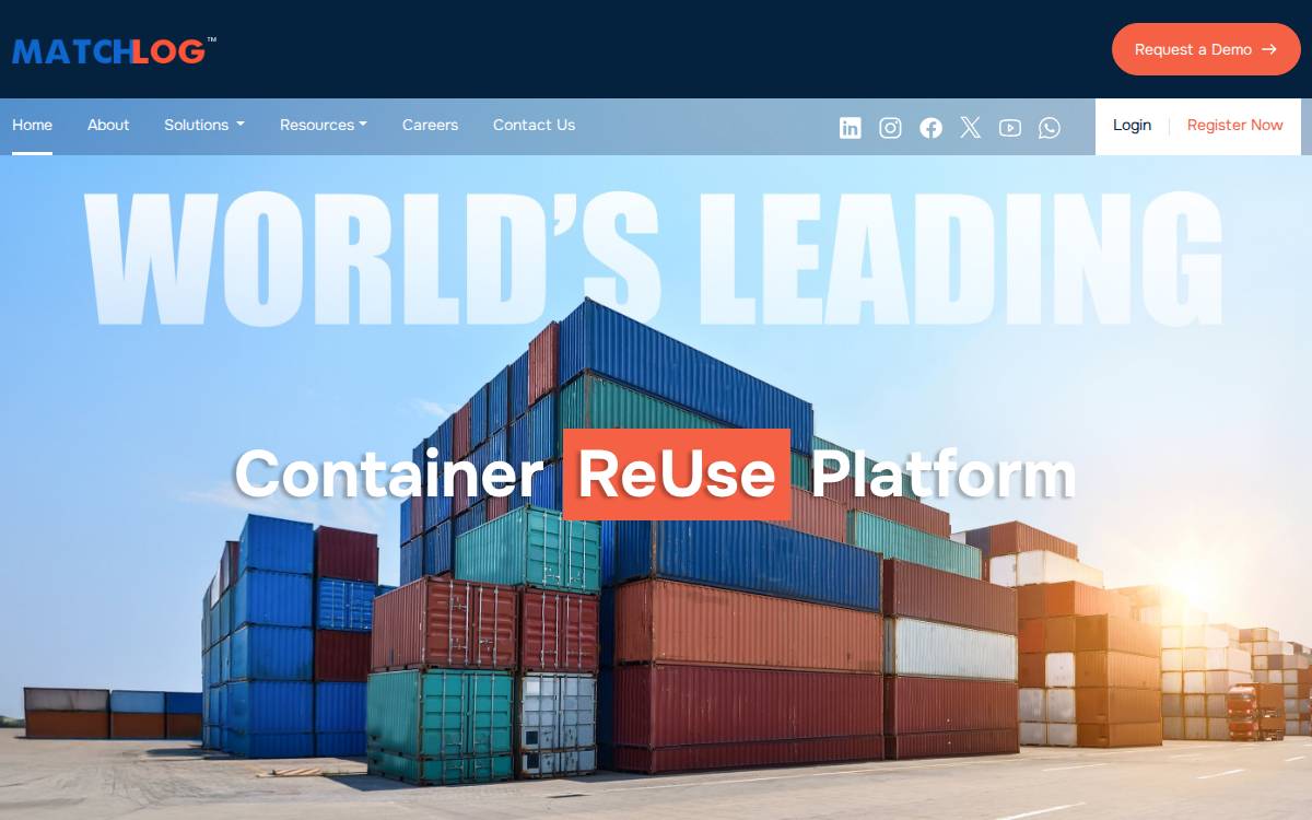 Matchlog Decarbonizing Shipping Container Logistics website preview
