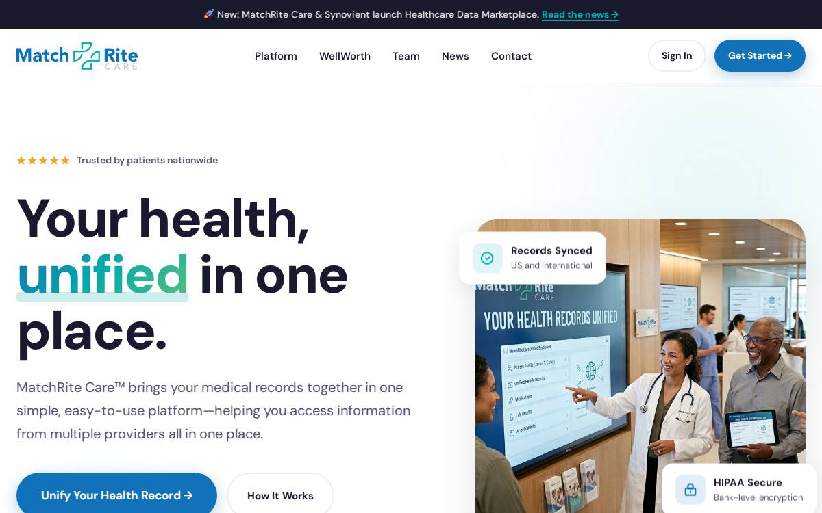 MatchRite Care website preview