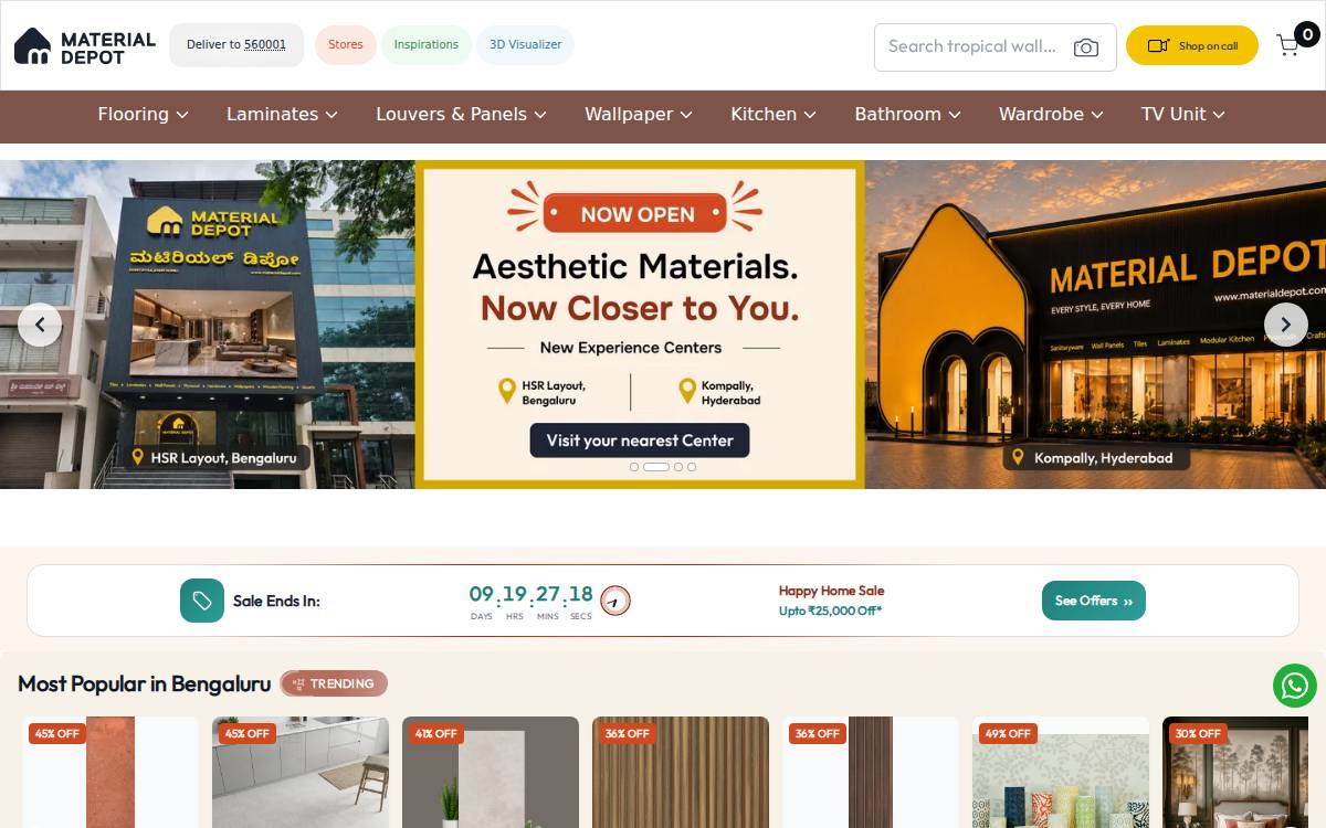 Material Depot website preview