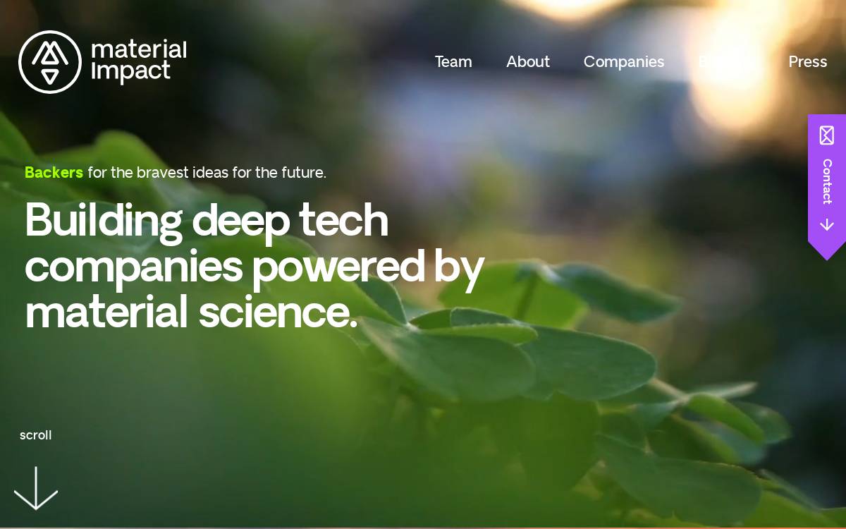 Material Impact website preview