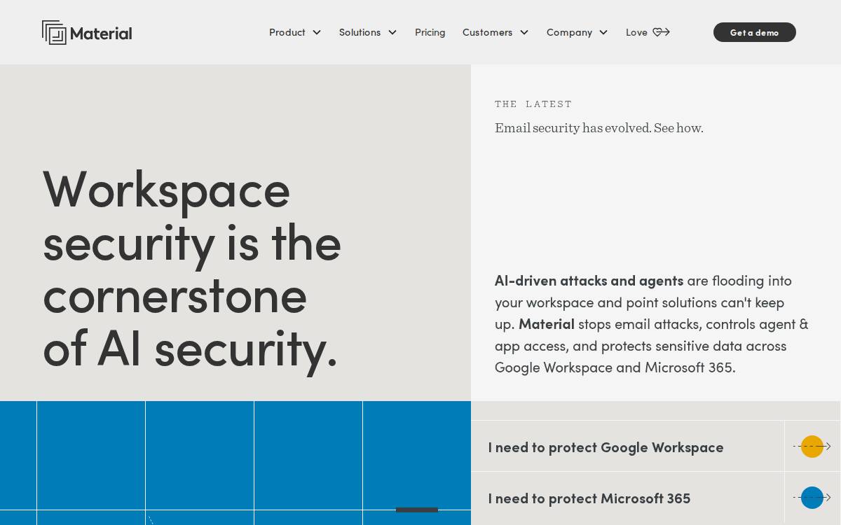 Material Security website preview