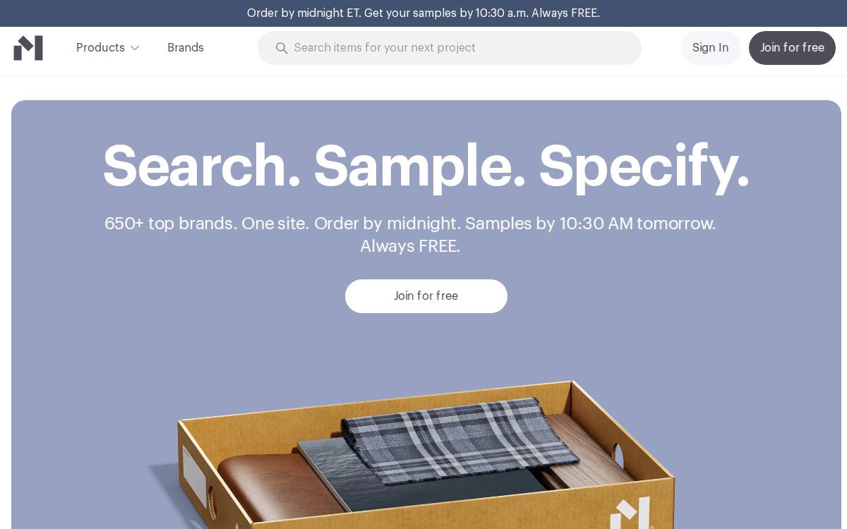 Material Bank website preview