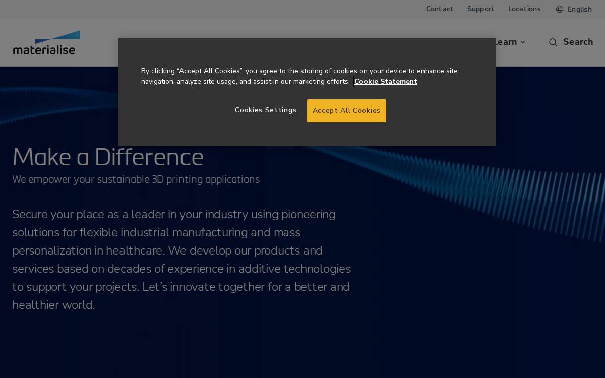 Materialise website preview
