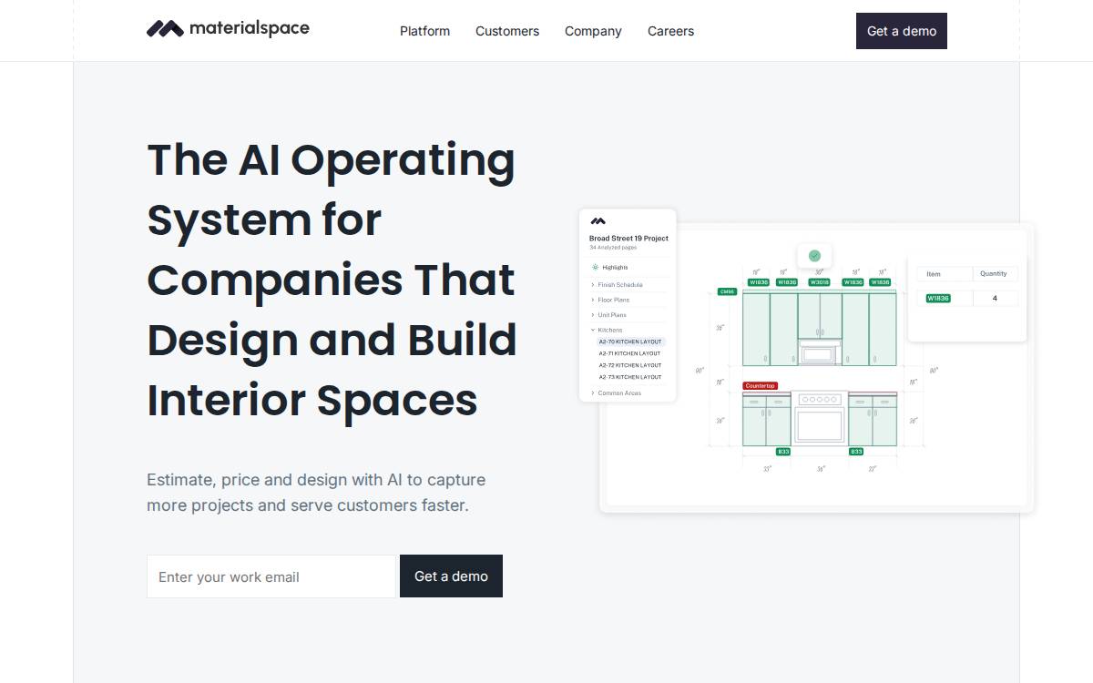 Material Space website preview