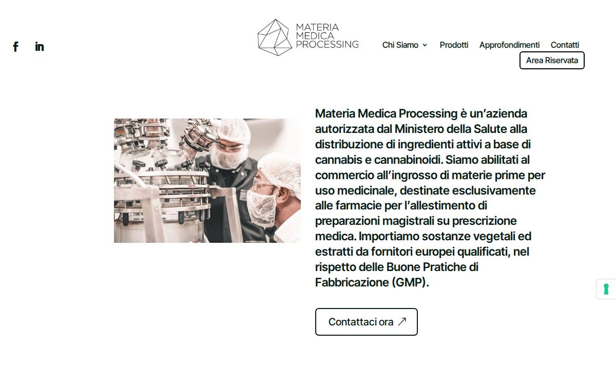 Materiamedicaprocessing website preview