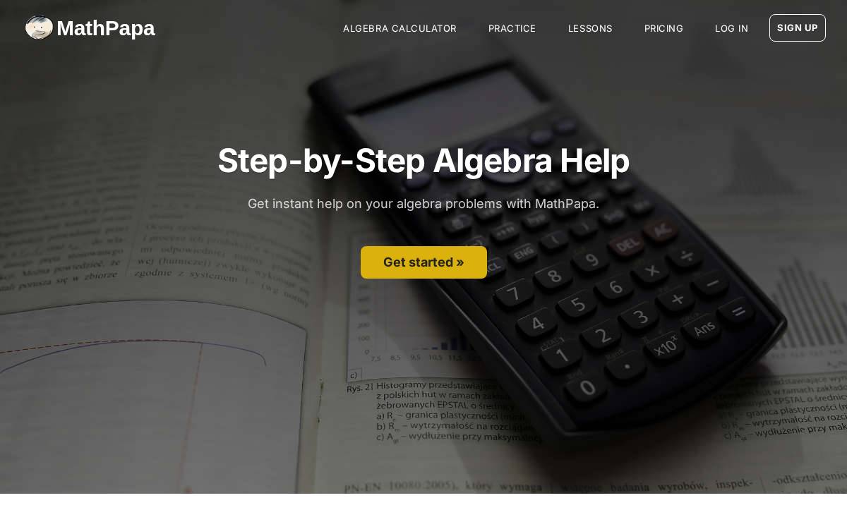 Mathpapa website preview