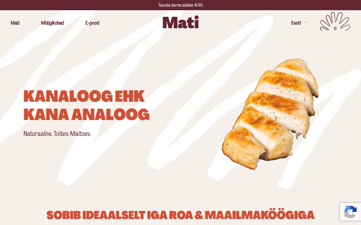 Matifoods website preview