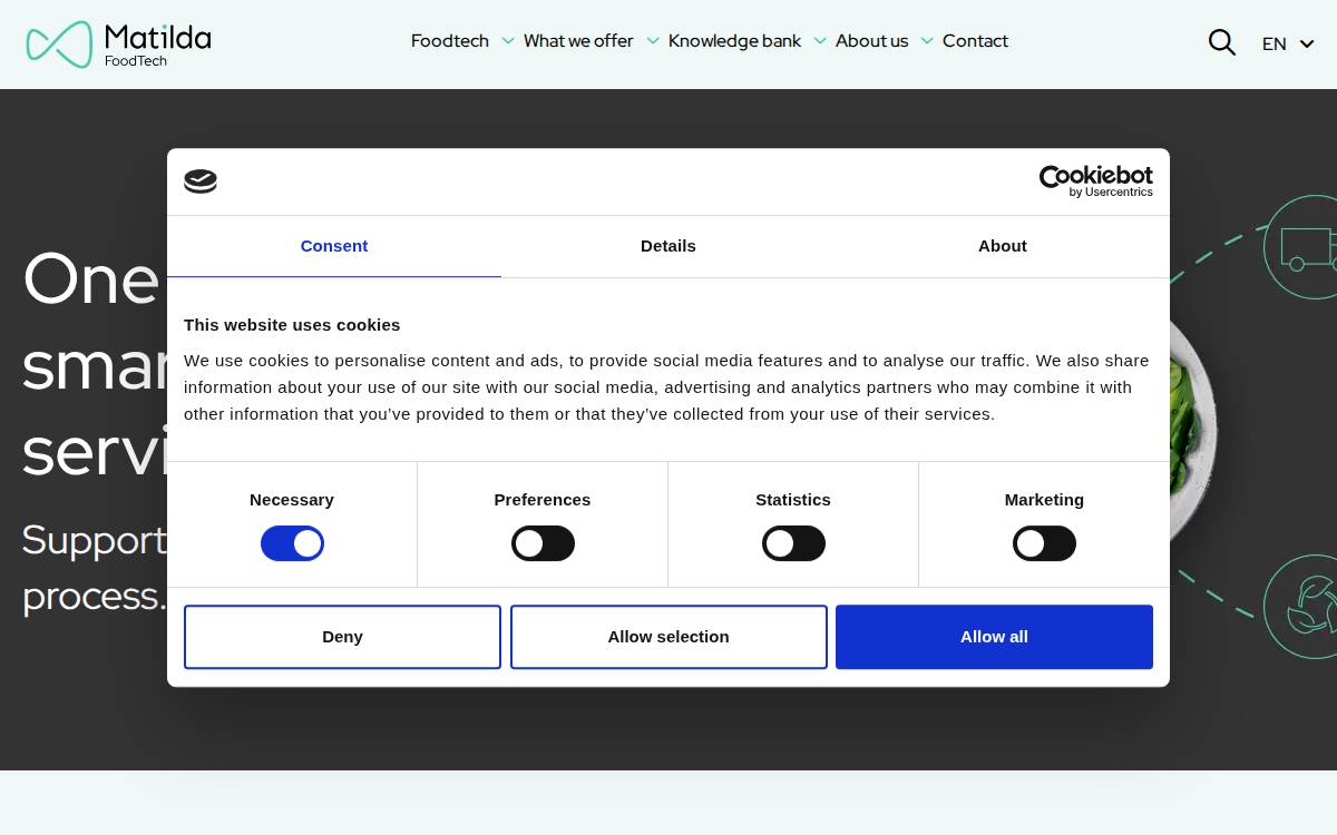 Matilda Foodtech website preview