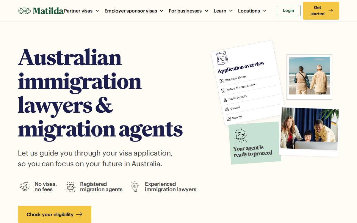 Matilda Migration website preview