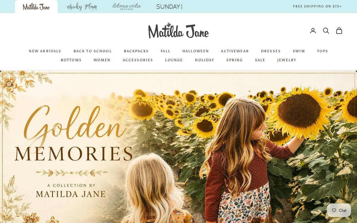 Matildajaneclothing website preview