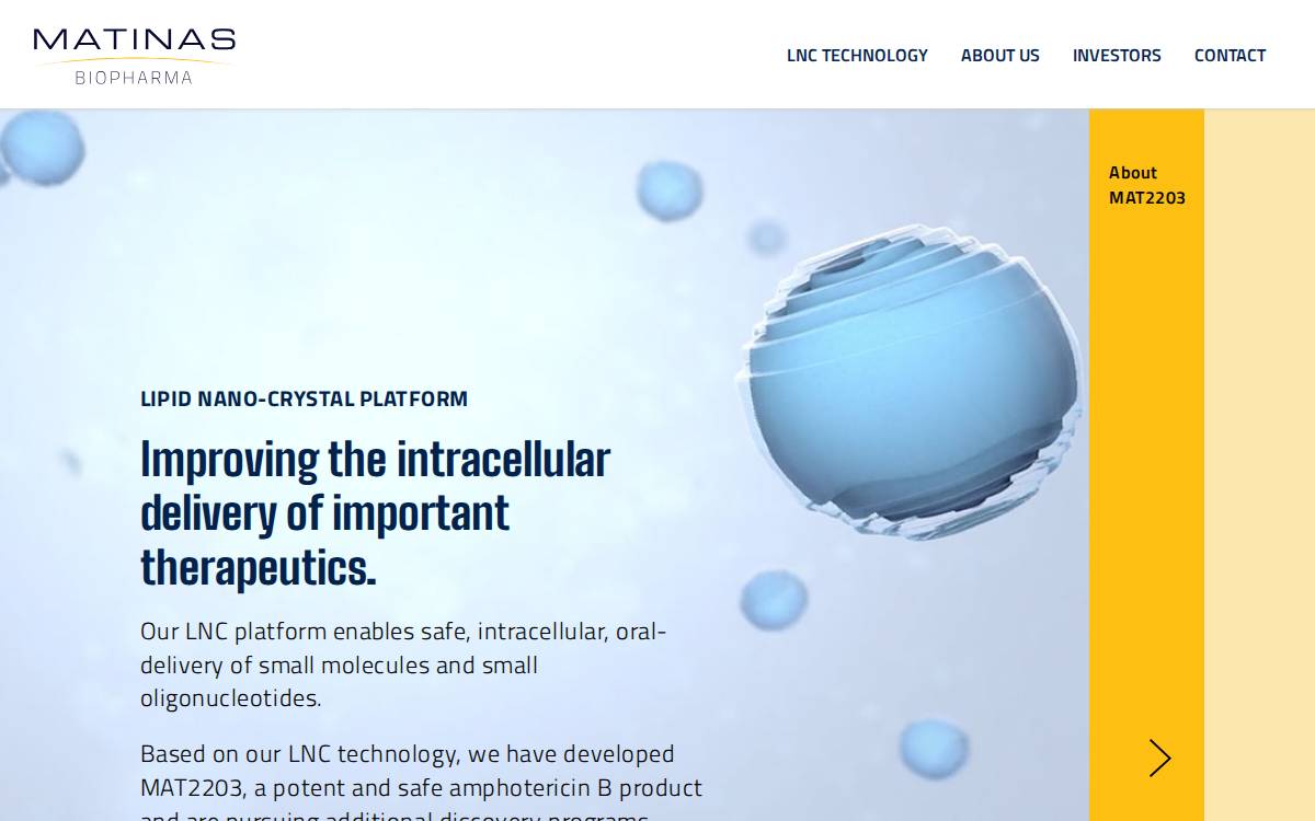 Matinas BioPharma Holdings website preview