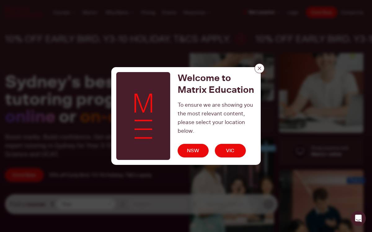 Matrix Education website preview