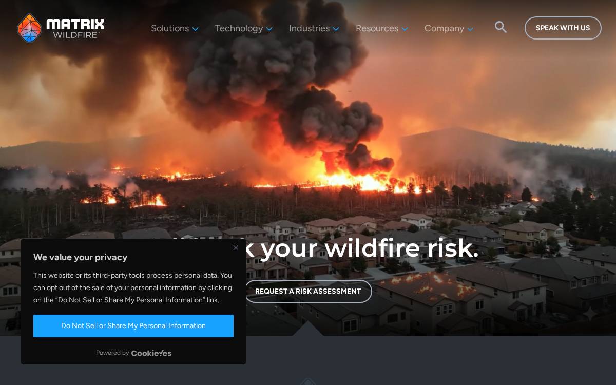 Matrix Wildfire website preview