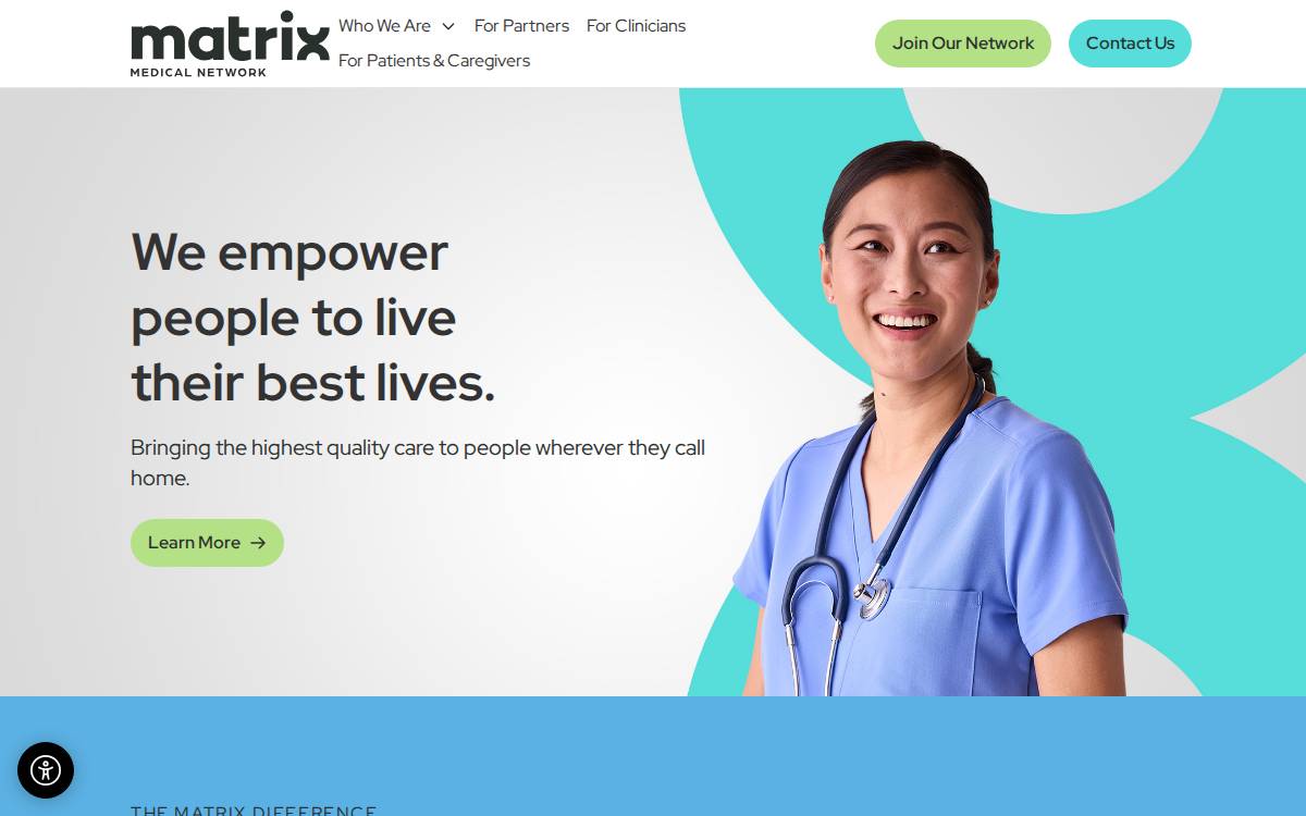 Matrix Medical Network website preview