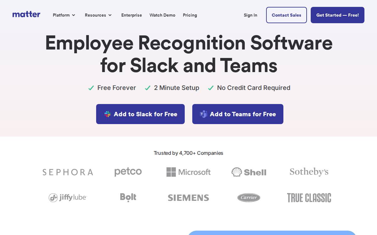 Matter website preview