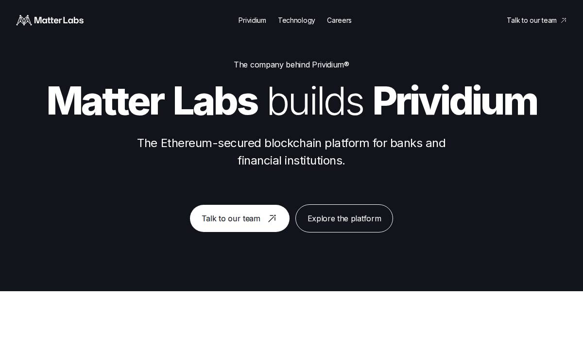 Matter Labs website preview