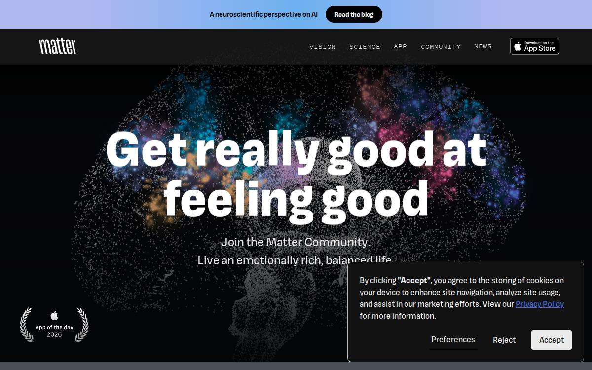 Matter Neuroscience website preview