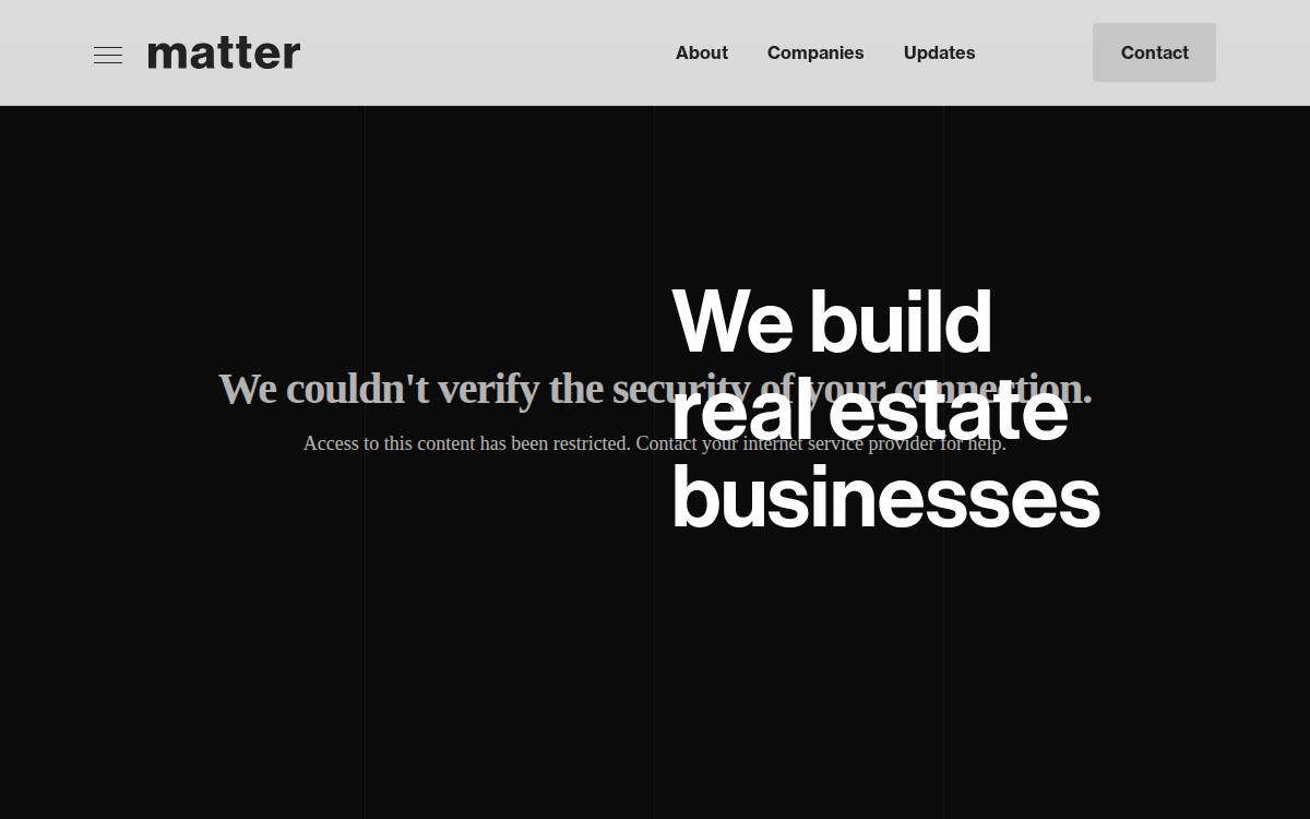 Matter Real Estate website preview