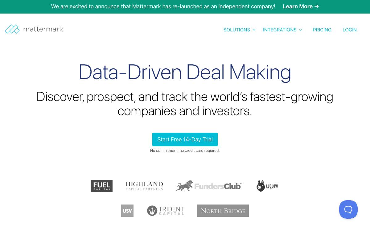 Mattermark website preview