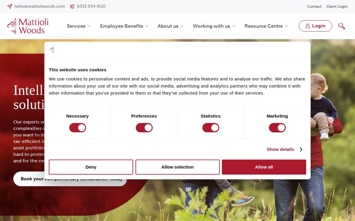 Mattioli Woods website preview