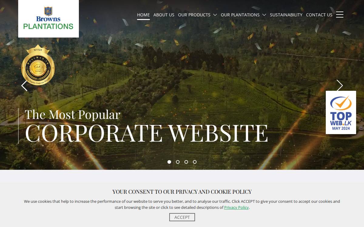 Maturata Plantations website preview