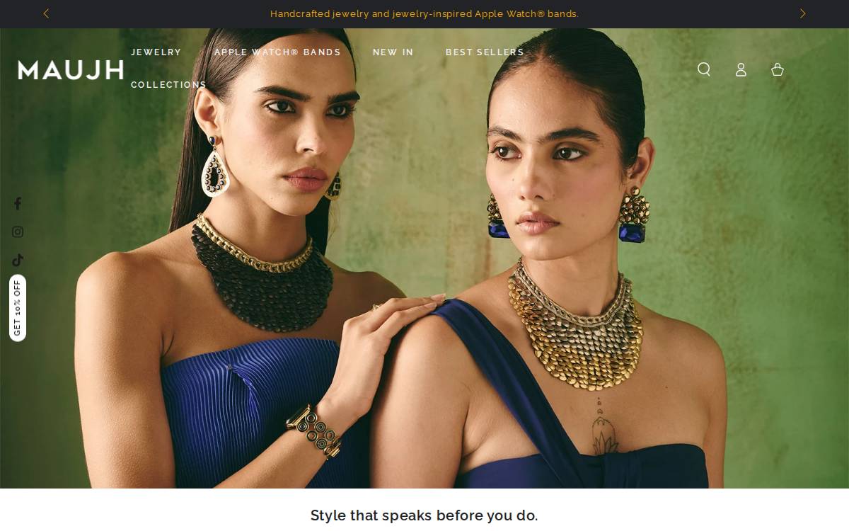 Maujh website preview