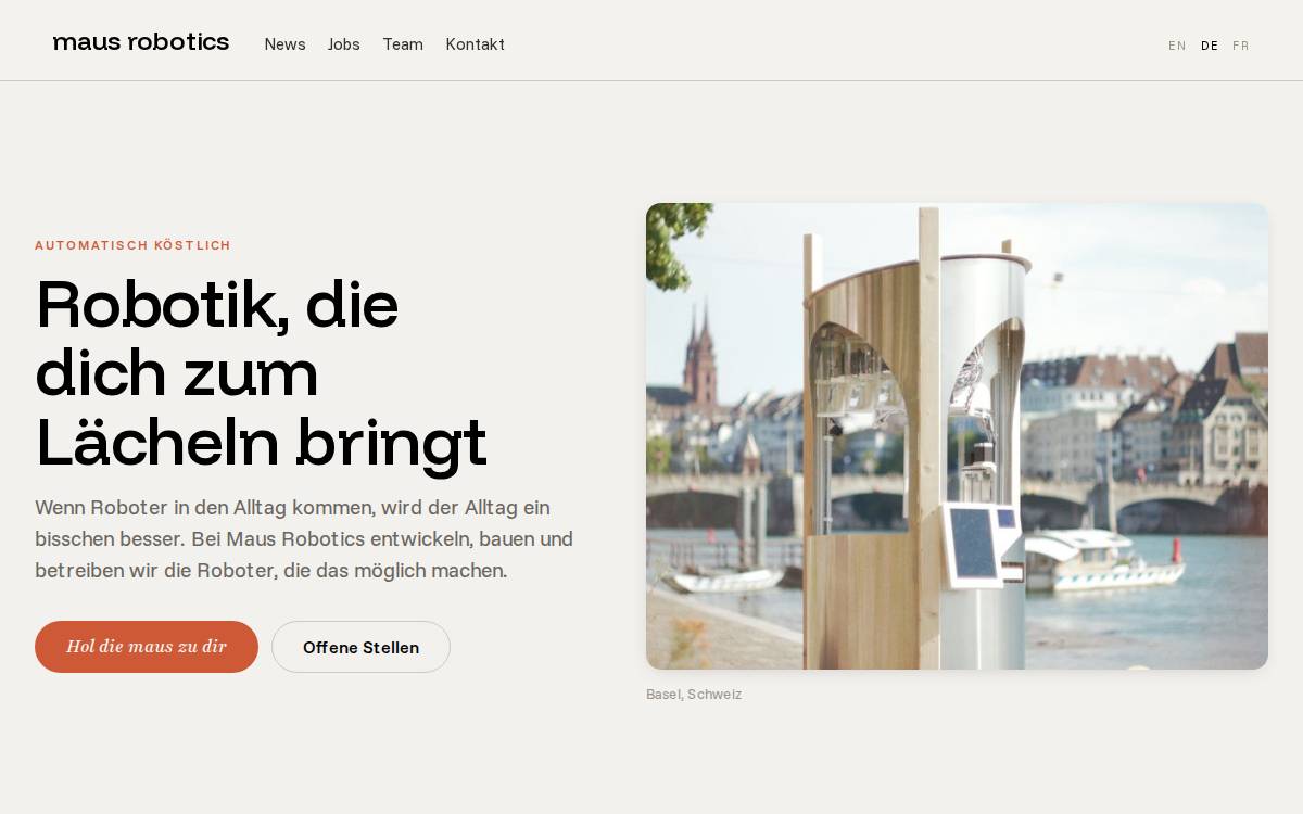 Maus Robotics website preview