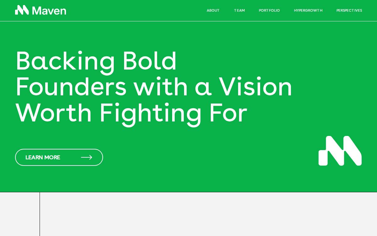 MAVEN VENTURES website preview