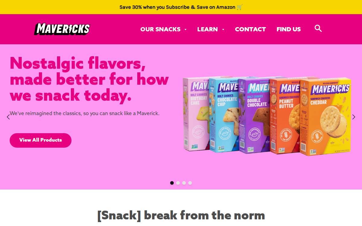 Maverick's Snacks website preview