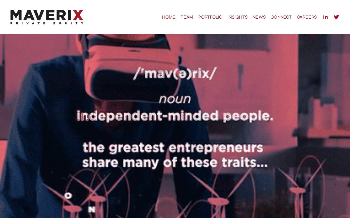 Maverix Private Equity website preview