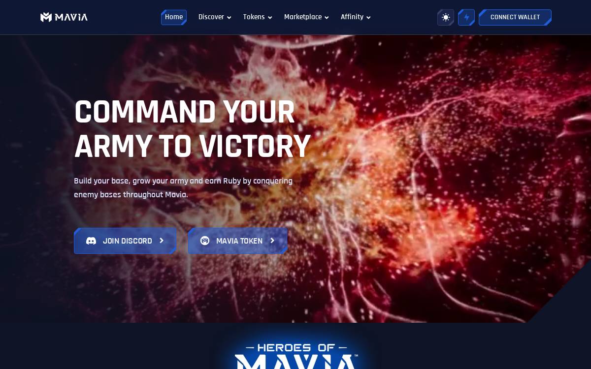 Mavia website preview